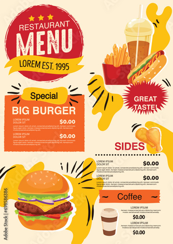 Fast food advertise banner template dynamic classic