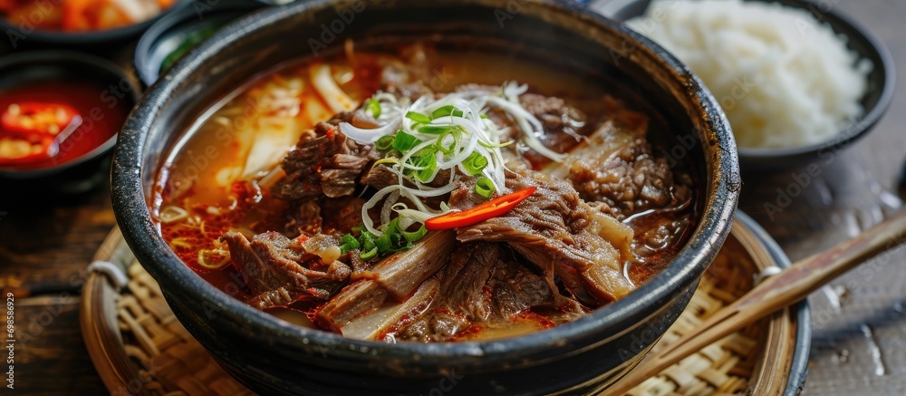 Korean soup with beef ribs Korean soup with beef ribs