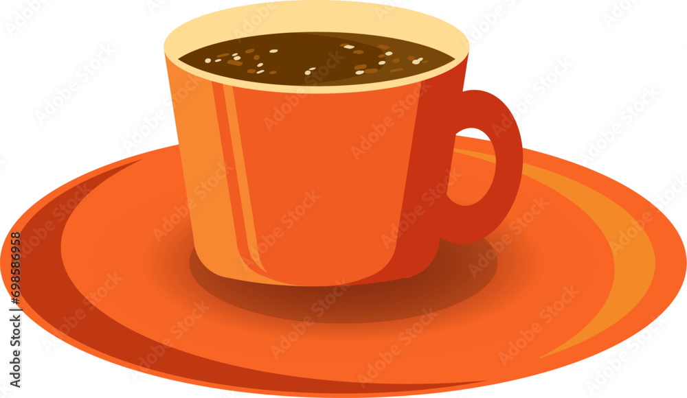 Morning cup of coffee for waking up. Cup coffee side view. Chocolate drink aroma hot restaurant mug. Eps 10. Morning cup of coffee for waking up. Cup coffee side view. Chocolate drink aroma hot restaurant mug. Eps 10.