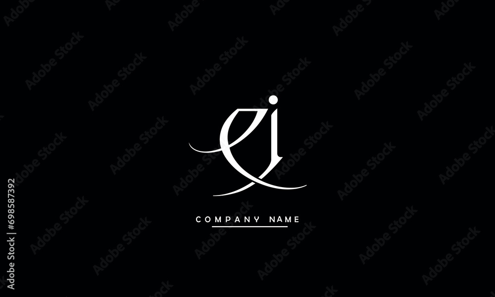 CJ, JC, C, J Abstract Letters Logo Monogram