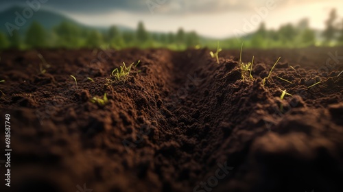 Photo of cultivated soil. AI generated.