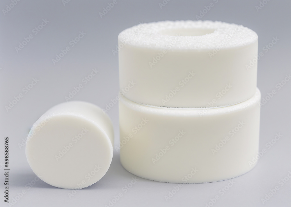 A group of white bottles, cosmetics, soap, cream. A group of white bottles, cosmetics, soap, cream.