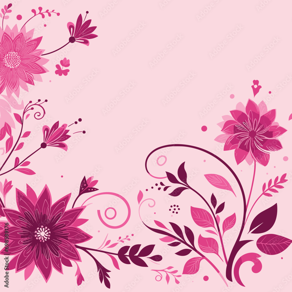 Free vector magenta floral background, illustration
