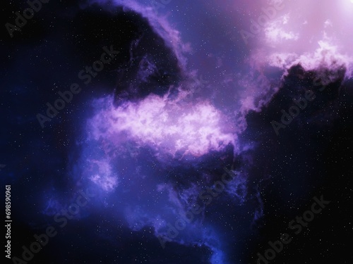 Fototapeta Naklejka Na Ścianę i Meble -  Universe with cosmic dust. Cluster of stars in the galaxy. Beautiful interstellar nebula. Astrophotography of outer space.