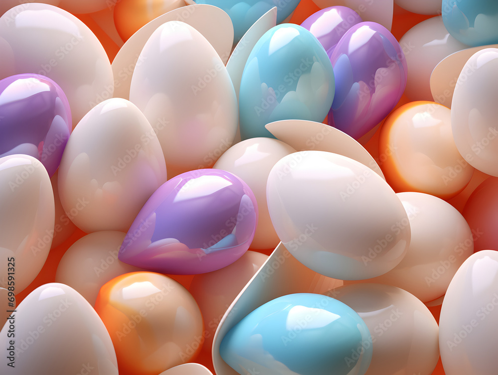 Top view of abstract background with colorful easter eggs Top view of abstract background with colorful easter eggs