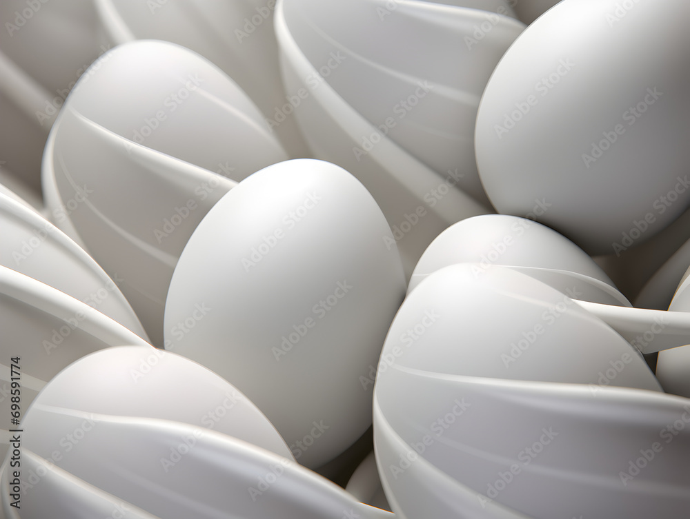 Fototapeta premium Close up abstract background with pastel grey easter eggs