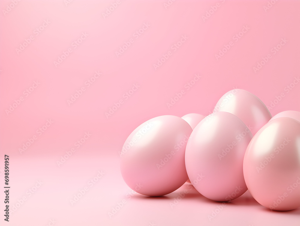 Abstract background with pastel pink easter eggs