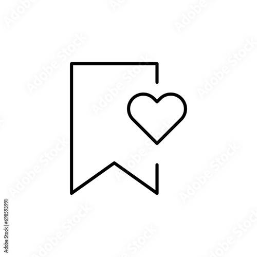 bookmark icon, save to favorite icon with heart icon. save ribbon saving label icon. web vector icons