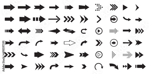 Arrow icon collection. Arrows vector set. Mega set of arrow vector. Modern simple arrows. Vector illustration