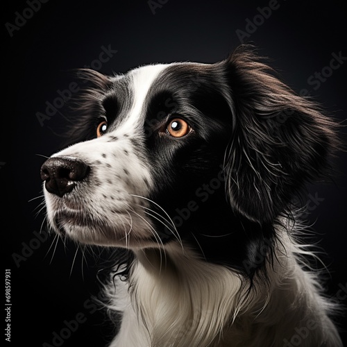 Nice white and black dog image Generative AI