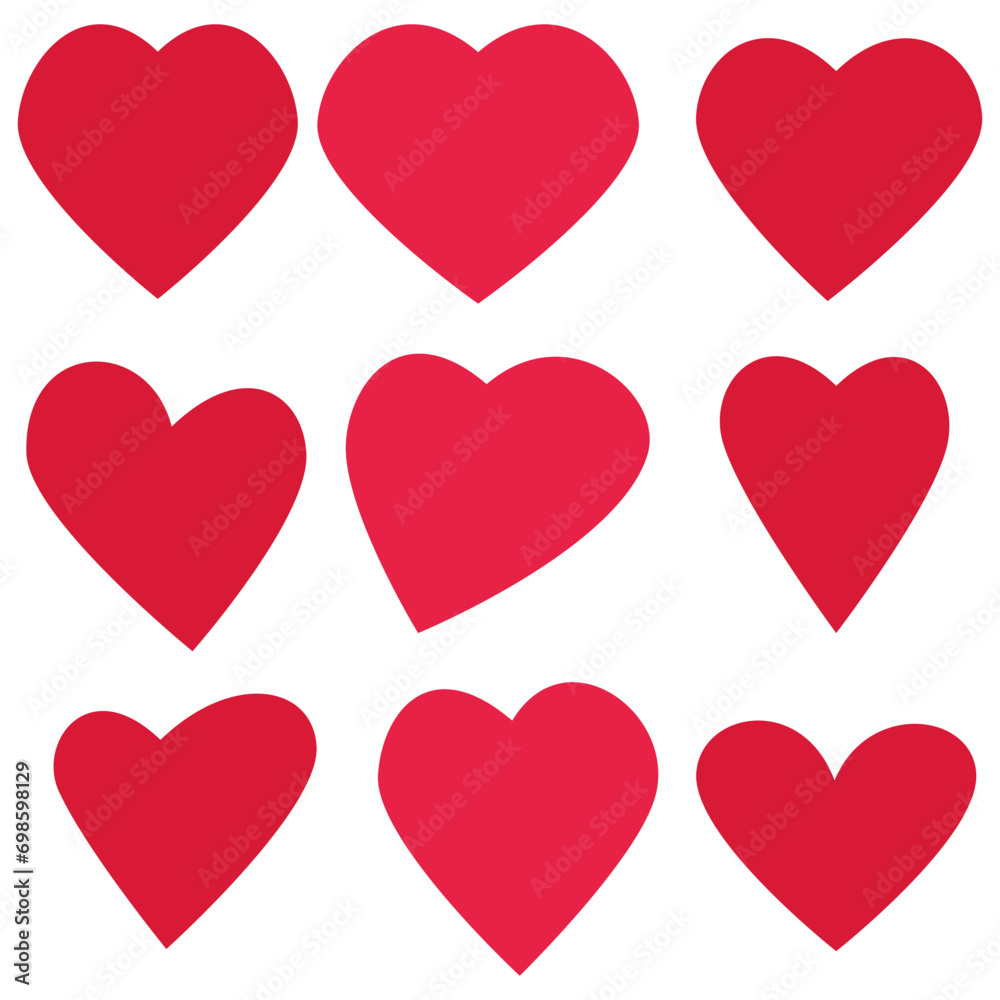 Set hearts icons. Vector illustration Set hearts icons. Vector illustration