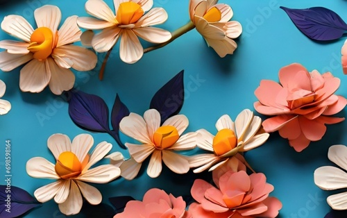 3d render flower pattern poster decoration card textile fabric generative Al