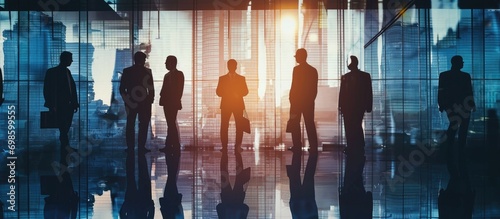 Group of businessmen represented by silhouettes, illustrating businesspeople concept.