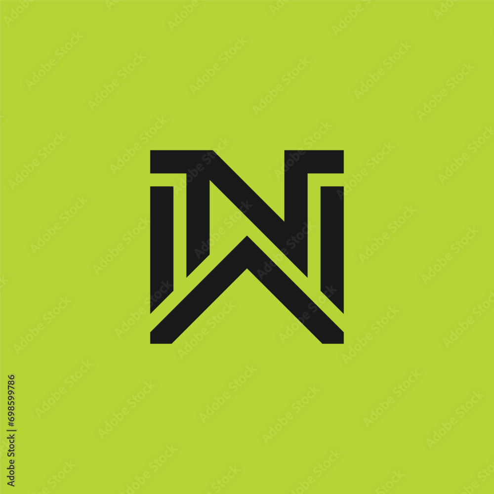 simple and bold letter NW or WN logo simple and bold letter NW or WN logo