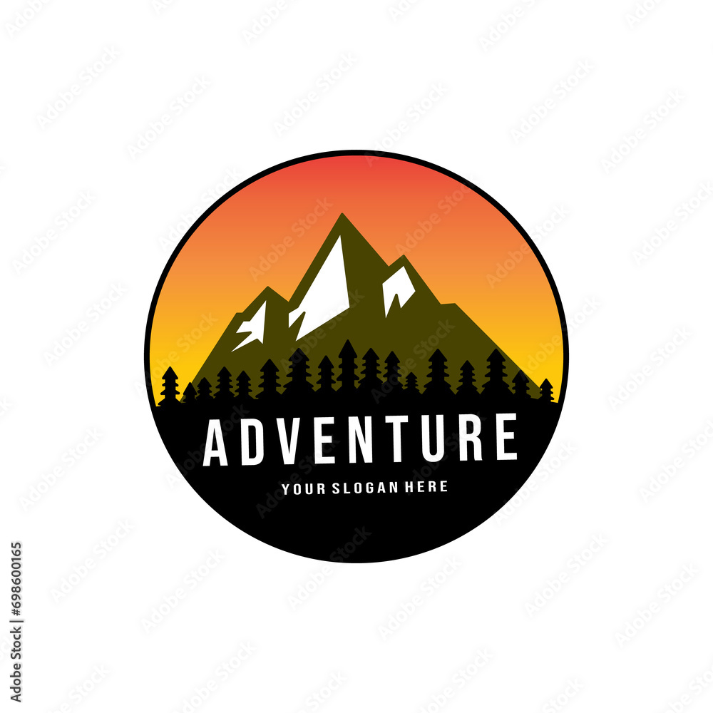adventure and outdoor line art logo vector illustration design graphic