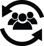 User staff rotation icon. Customer Retention symbol. Customer sign. Customer relationship management logo. flat style.