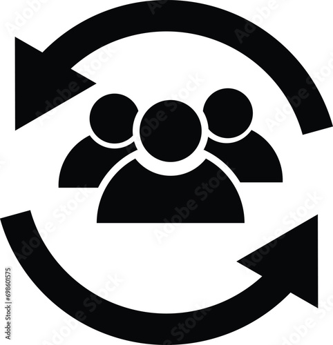 User staff rotation icon. Customer Retention symbol. Customer sign. Customer relationship management logo. flat style. photo