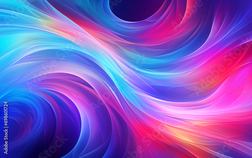 Colorful curve abstract background created with Generative AI tecnology.