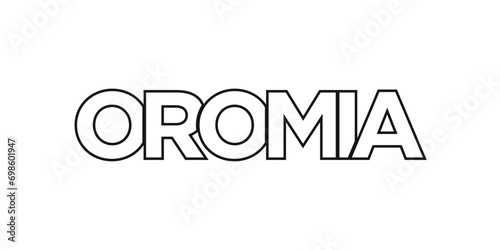 Oromia in the Ethiopia emblem. The design features a geometric style, vector illustration with bold typography in a modern font. The graphic slogan lettering.