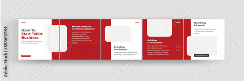 How to start print on demand business carousel, t-shirt selling business coach instagram carousel, eps 10 vector illustrations