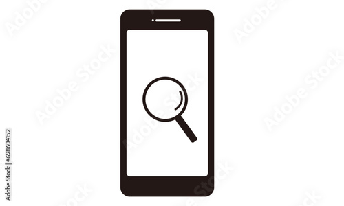 スマートフォン　検索　虫眼鏡　ルーペ