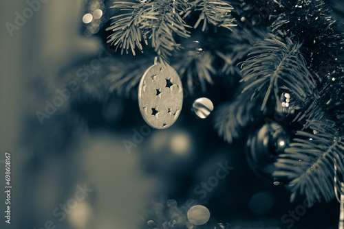 Boże Narodzenie i ozdoby wigilijne i choinkowe w zbliżeniu