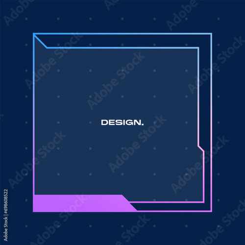 Futuristic square gradient background. Pop up window vector illustration.