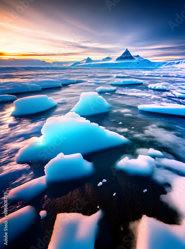 Detailed high quality focus on Antarctica. photo