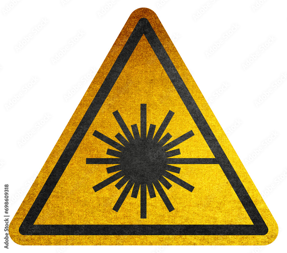 Laser radiation hazard safety danger warning sign sticker label, high