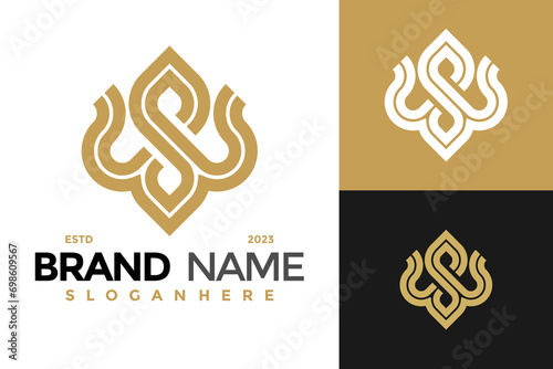 Letter Sw or Ws Unqiue Logo design vector symbol icon illustration