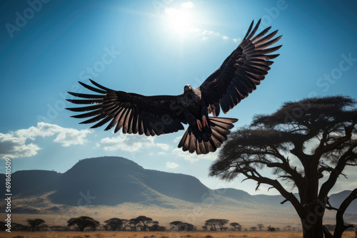 The majestic Rüppell's Vulture soaring high above the African savannah