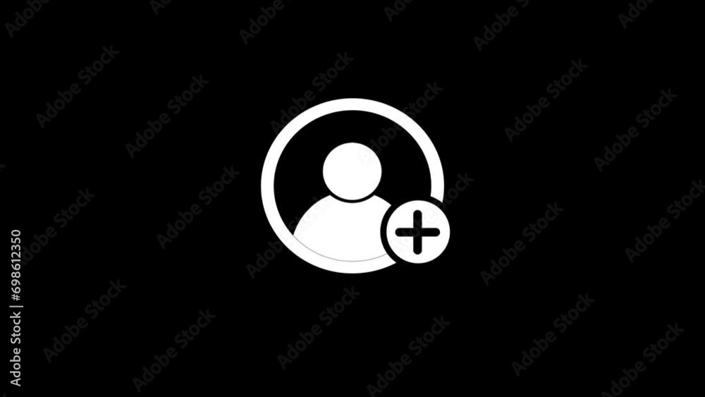 New account icon, simple design add concept animation New account icon, simple design add concept animation
