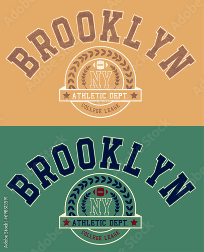 Vintage typography retro college varsity new york league championship slogan print  for graphic tee t shirt or sweatshirt - Vector