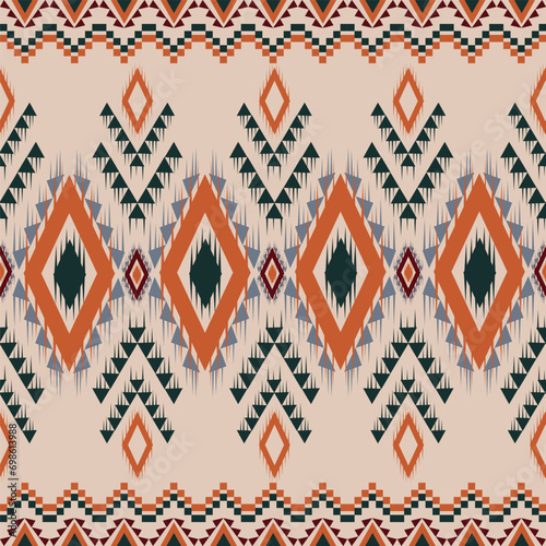 traditional ikat pattern or ethnic style in vector for background, fabric, texture, digital motif, carpet, rug, etc.