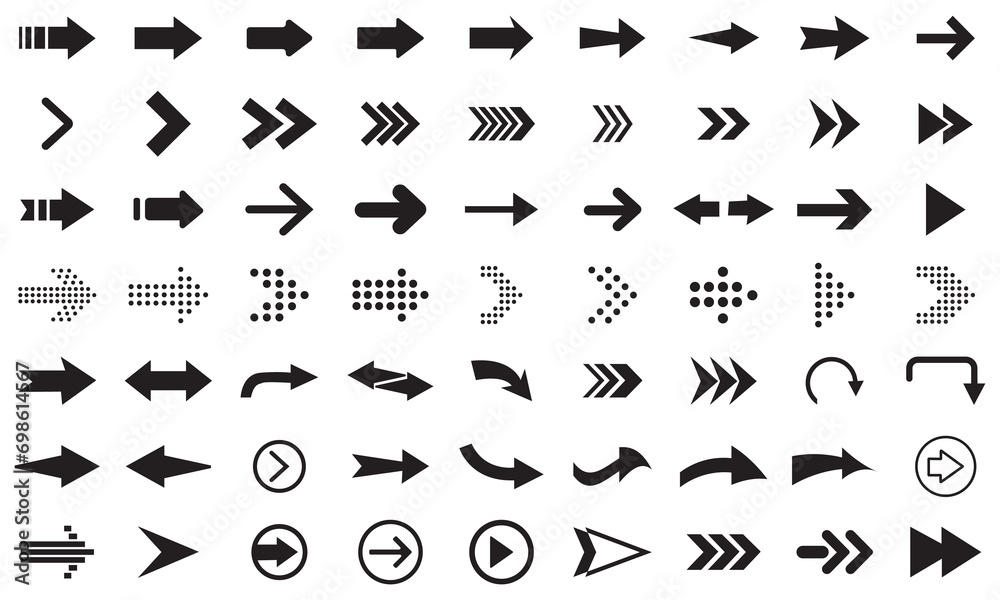 Arrows vector set. Arrow icon collection. Mega set of arrow vector. Modern simple arrows. Vector illustration