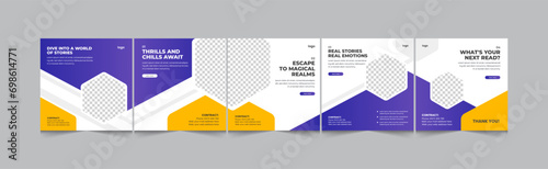 Book recommendation social media carousel, Book reviewer instagram carousel design template