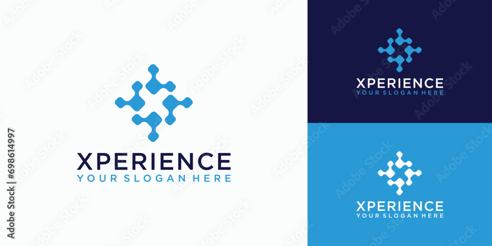 Modern connection letter X logo design - obrazy, fototapety, plakaty 