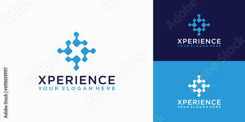 Modern connection letter X logo design