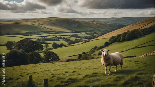 British countryside with sheep  photo