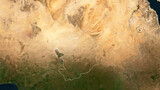 Chad outlined. Low-res satellite map