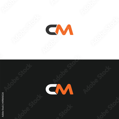 CM logo. C M design. White CM letter. CM, C M letter logo design. Initial letter CM linked circle uppercase monogram logo. C M letter logo vector design.	 photo
