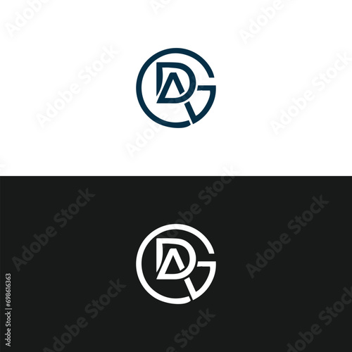 DAG logo. D A G design. White DAG letter. DAG, D A G letter logo design. Initial letter DAG linked circle uppercase monogram logo. D A G letter logo vector design.	
