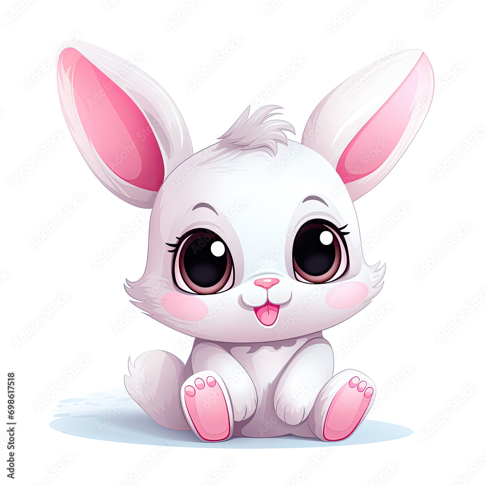 Fototapeta premium Cute cartoon rabbit illustration