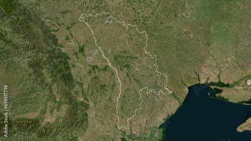 Moldova outlined. Low-res satellite map