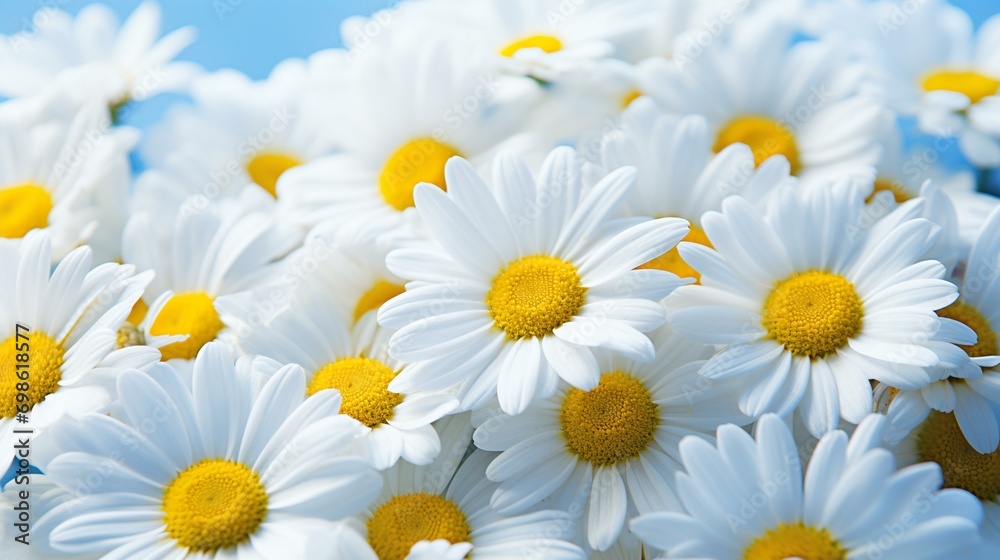Macro shots of daisies, showcasing their simple yet charming beauty, perfect for relaxation and contemplation. [spring nature pictures for relaxation]