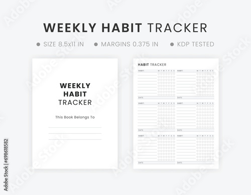 Weekly Habit Tracker Template Printable 7-Day Habit Challenge Book