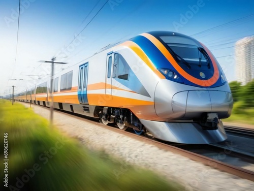 fast train, fast moving train, futuristic electric train