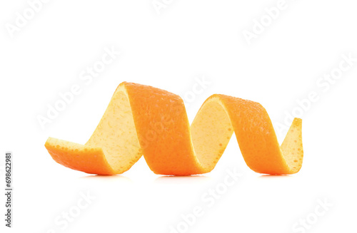 Fresh orange twist on white background