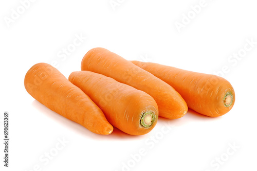 Fresh carrots  isolated on white background