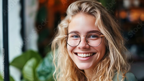 Young beautiful woman in glasses